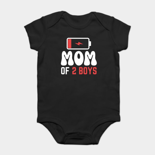 Mom of 2 boys Baby Bodysuit by The WYLD Tribe